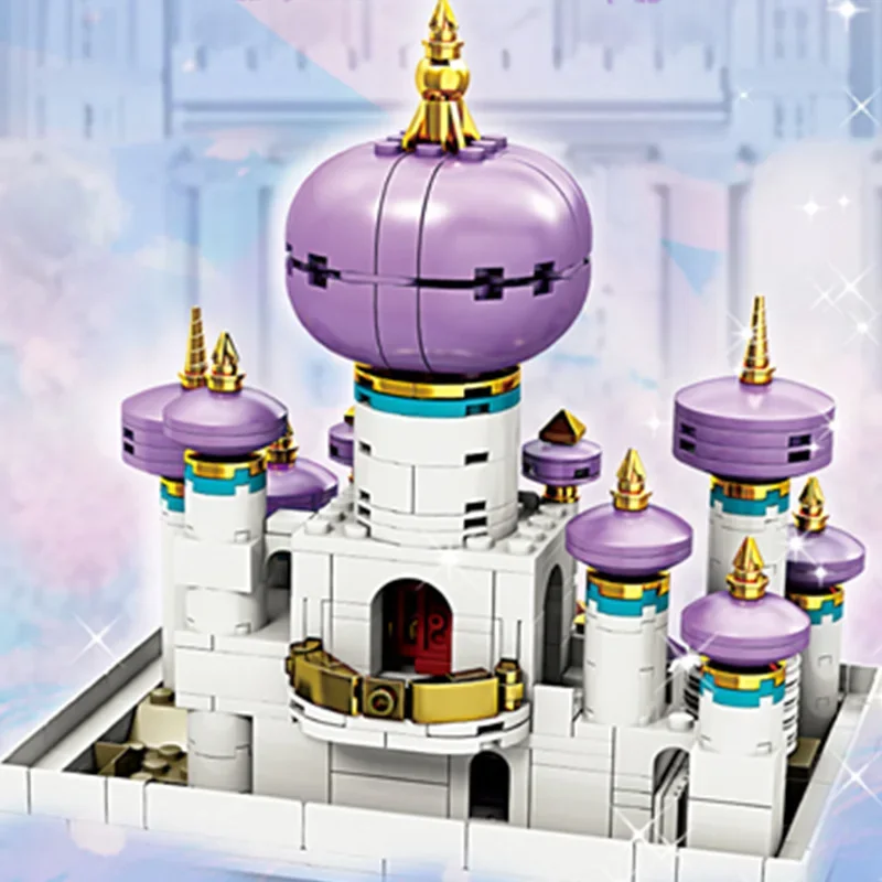 Miniso Disney Аладдин Дворец Агабары Принцесса Замок Дом StreetView Модель Строительные