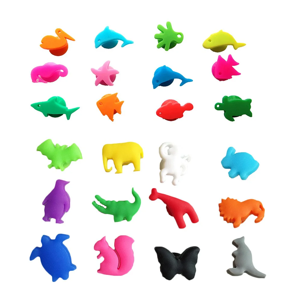 

Markers Charms Silicone Drink Marker Cup Identifiers Drinking Recognizer Glasses Label Tags Bottle Party Cocktail Charm Animal