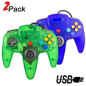Imported 2PCS N64 USB Wired Gamepad N64 Controller Gamepad Joystick Classic N64 Game Pad Retro Games for Wind