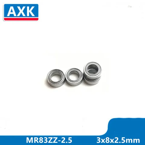 AXK 10 шт. MR83ZZ-2.5 3x8x2,5 мм, радиальный шарикоподшипник, Миниатюрный подшипник высокого качества