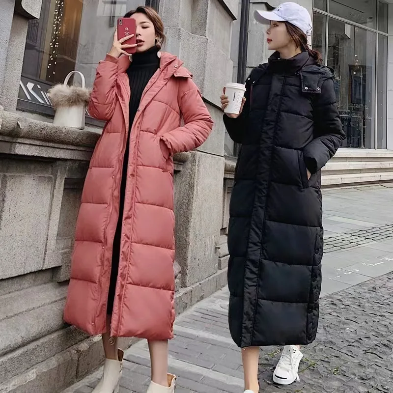 Parkas Women Over-the-Knee Extended New Thickened Coat down Cotton-Padded Jacket for Women Winter Coat Women