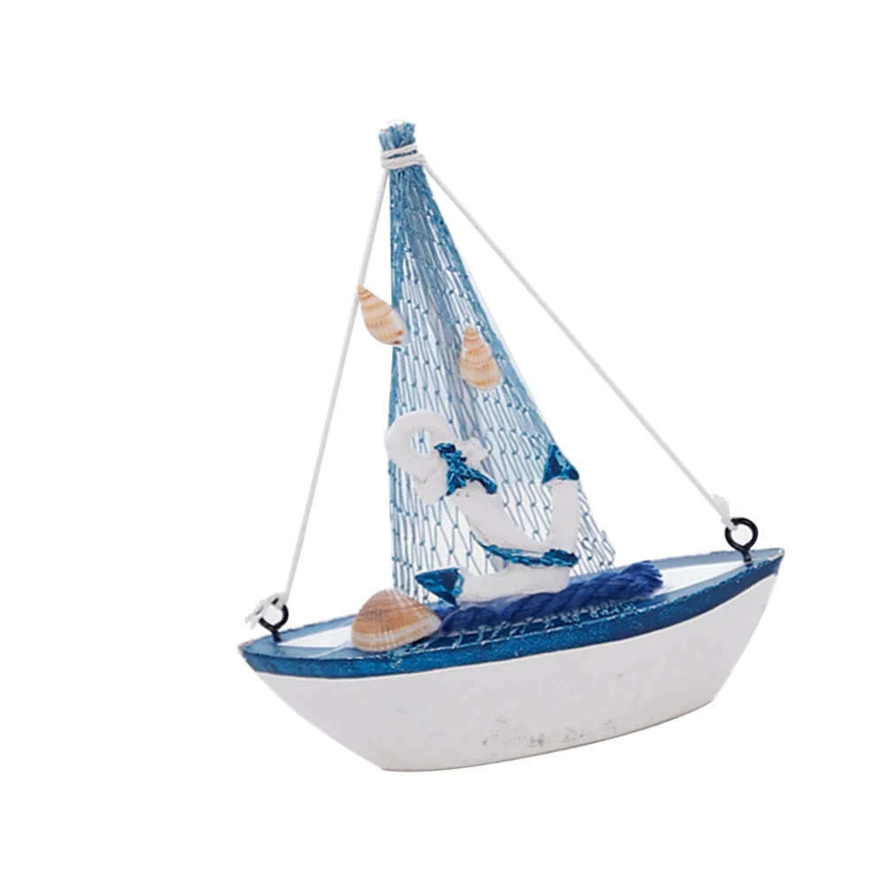 

Sailboat Decor Decoration Nautical Boat Model Sailing Ship Ornament Beach Coastal Mini Wooden Sail Ocean Figurines Wood Statue
