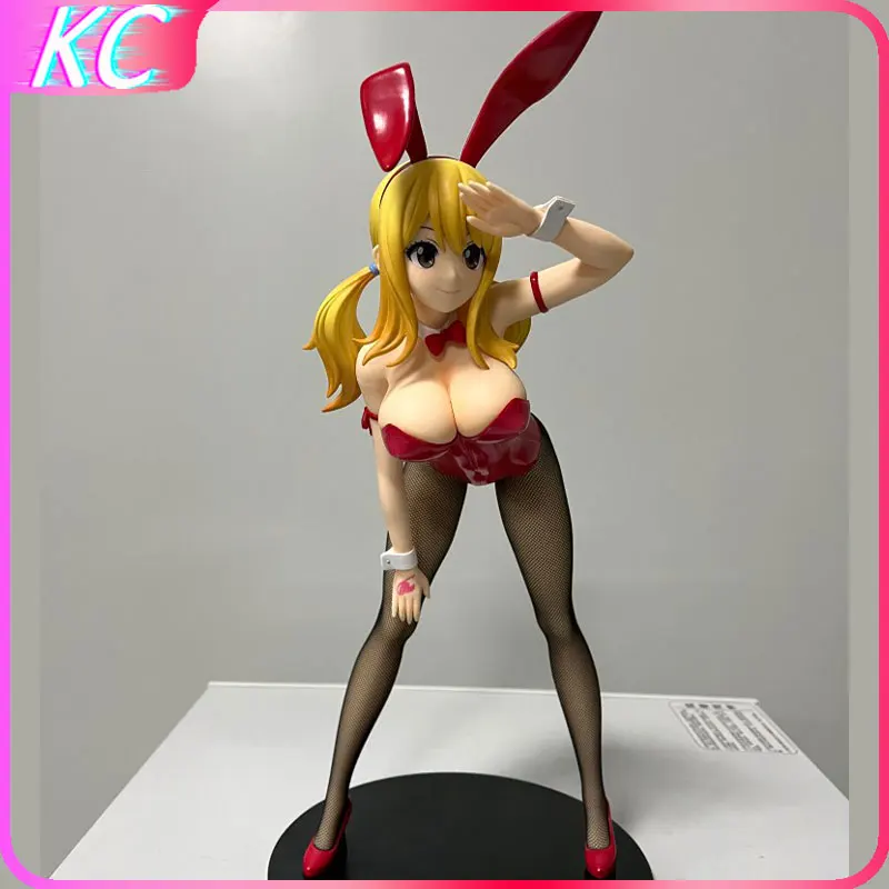 

38cm Fairy Tail Lucy Sexy Figure Anime Bunny Stockings Girls Pvc Action Figure Adult Model Doll Collection Ornaments Toys