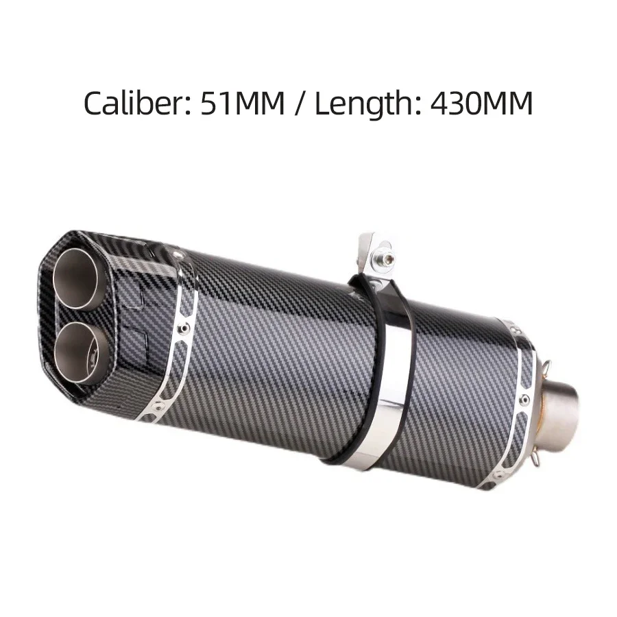 Универсальный выхлопной глушитель для мотоцикла из нержавеющей стали с 2