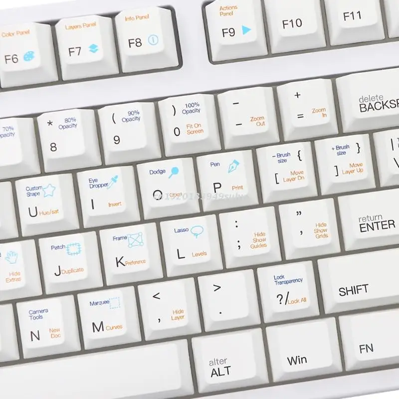 

136 Keys/set Cherry Profile PS Theme Keycap PBT Dye Sublimation Key Caps 6.25U For Mechanical Keyboard With ISO Enter
