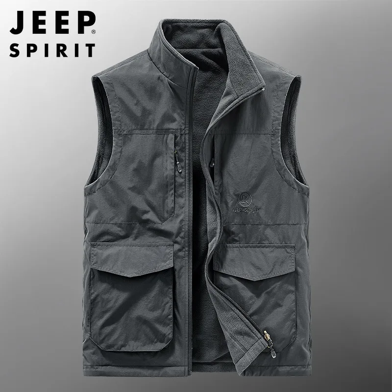 Мужская двухсторонняя безрукавка JEEP SPIRIT модная свободная Спортивная для улицы