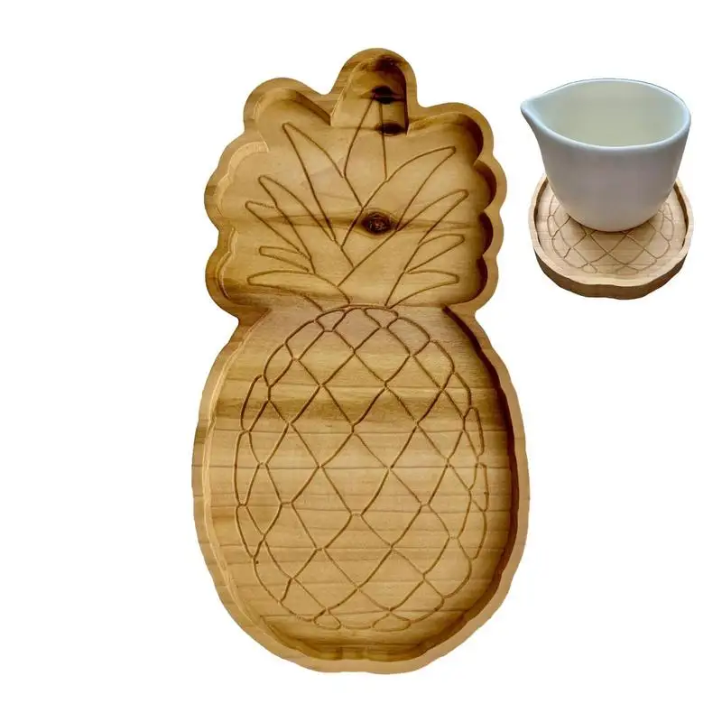 

Поднос в виде ананаса, деревянная тарелка для ванной, Женский поднос для ювелирных украшений, золотистый Декор для дома с гальваническим покрытием