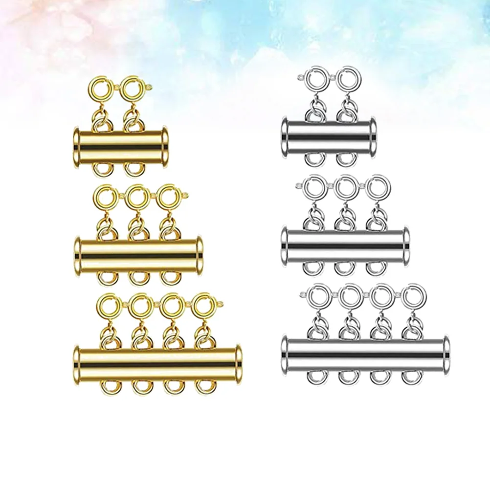 

Claspnecklace Clasps Jewelry Bracelet Layered Layering Tube Strand Slide Spacer Connectors Chain Extender Converter Separator