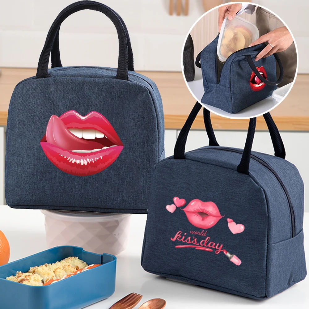 

Lunch dinner bag Cooler Insulated Portable Zipper Thermal Bag Large Capacity Women lunch pouch Picnic Food Canvas Handbag