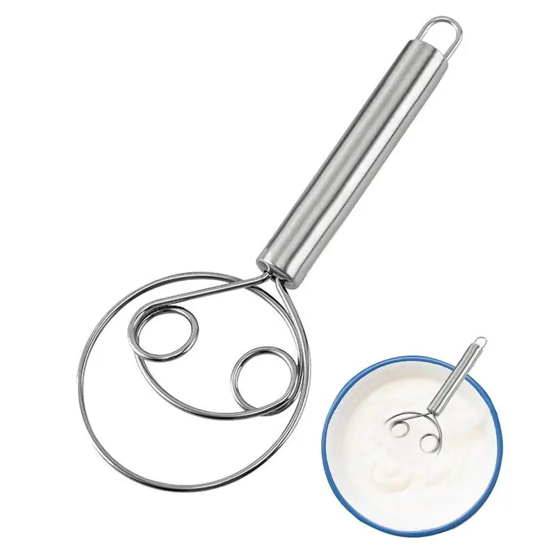 Stainless Steel Dough Whisk Flour Whisk Double Circle Dough Whisk Mixer Blender Bread Making Tools Suitable For Baking Mixing