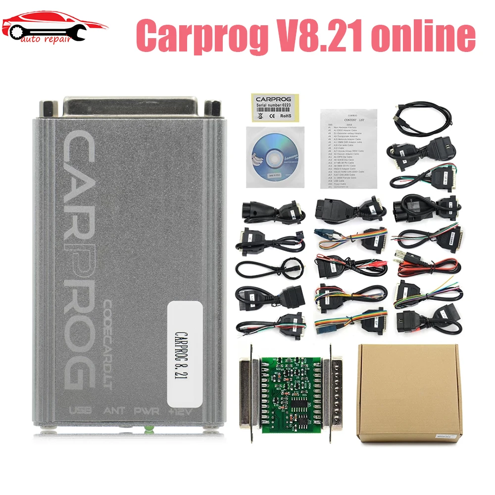 

Carprog 8.21 Full Adapters For Airbag/Radio/Dash/IMMO/ECU With Keygen Online Car Prog V8.21/V10.93 OBD2 Auto ECU Repair Tool