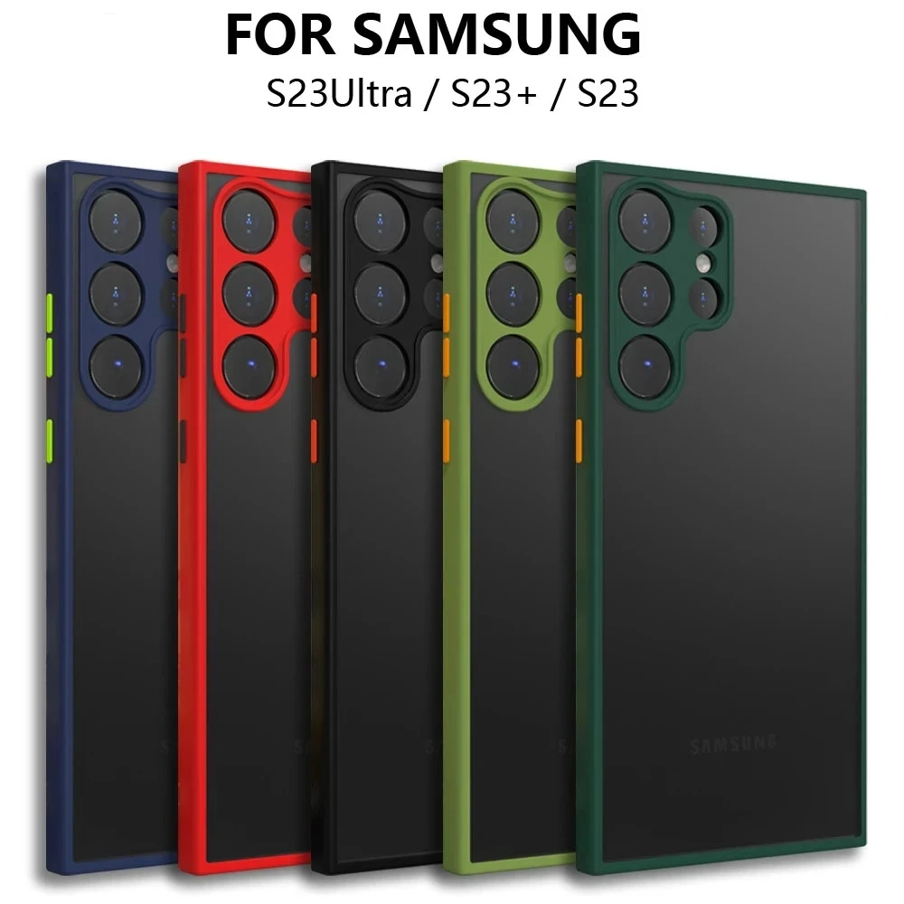 

Case For Samsung Galaxy S23 Ultra S23+ Matte Back Cover For Samsung S23 S22 Ulra Plus A14 A54 Camera Protection Shockproof Funda