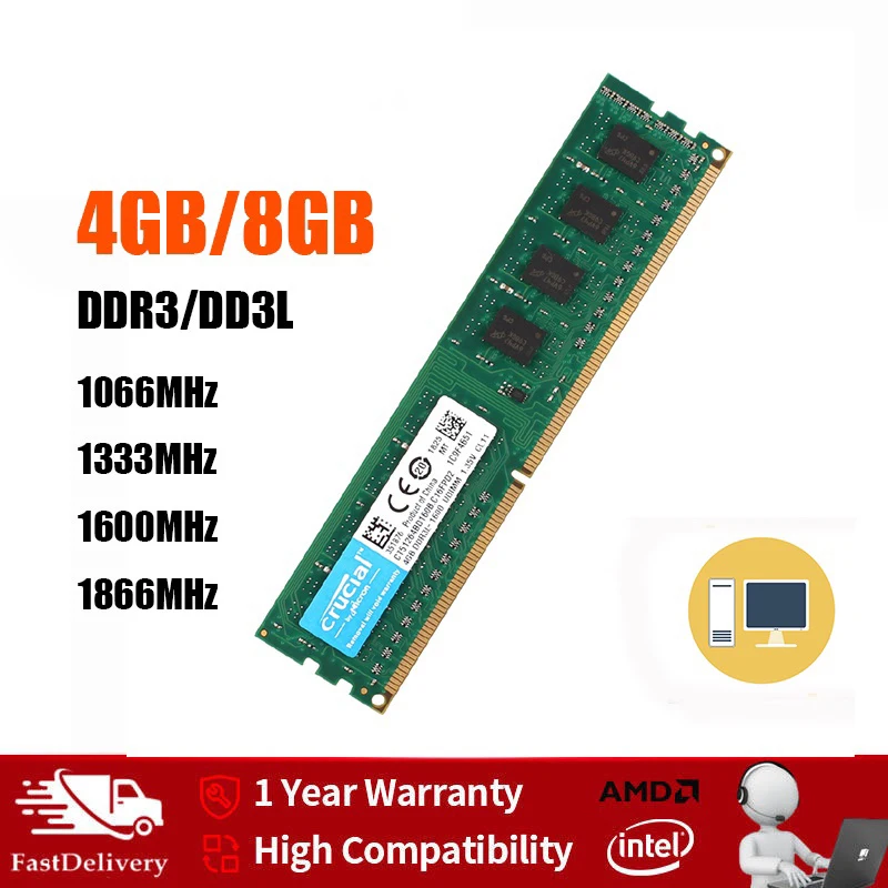4 ГБ 8 DDR3 DDR3L ОЗУ для настольного компьютера 1 35 в 5 240pin 1066 1333 1600 1866 МГц порт памяти ПК