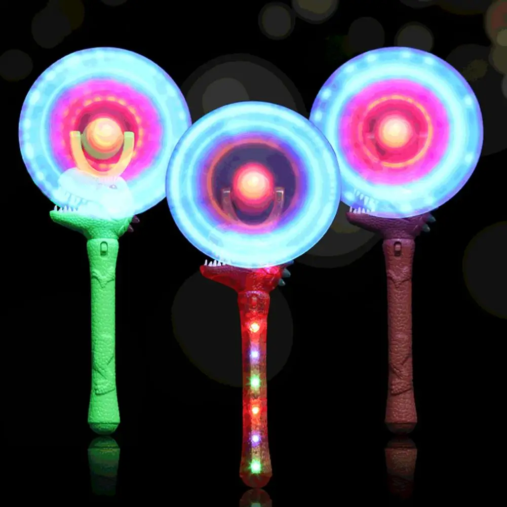 

New LED Light-up Windmill Creative Eco-friendly Dinosaur Windmill Flashing Swiveling Windmill Indoor Outdoor Glow Toy for Kids