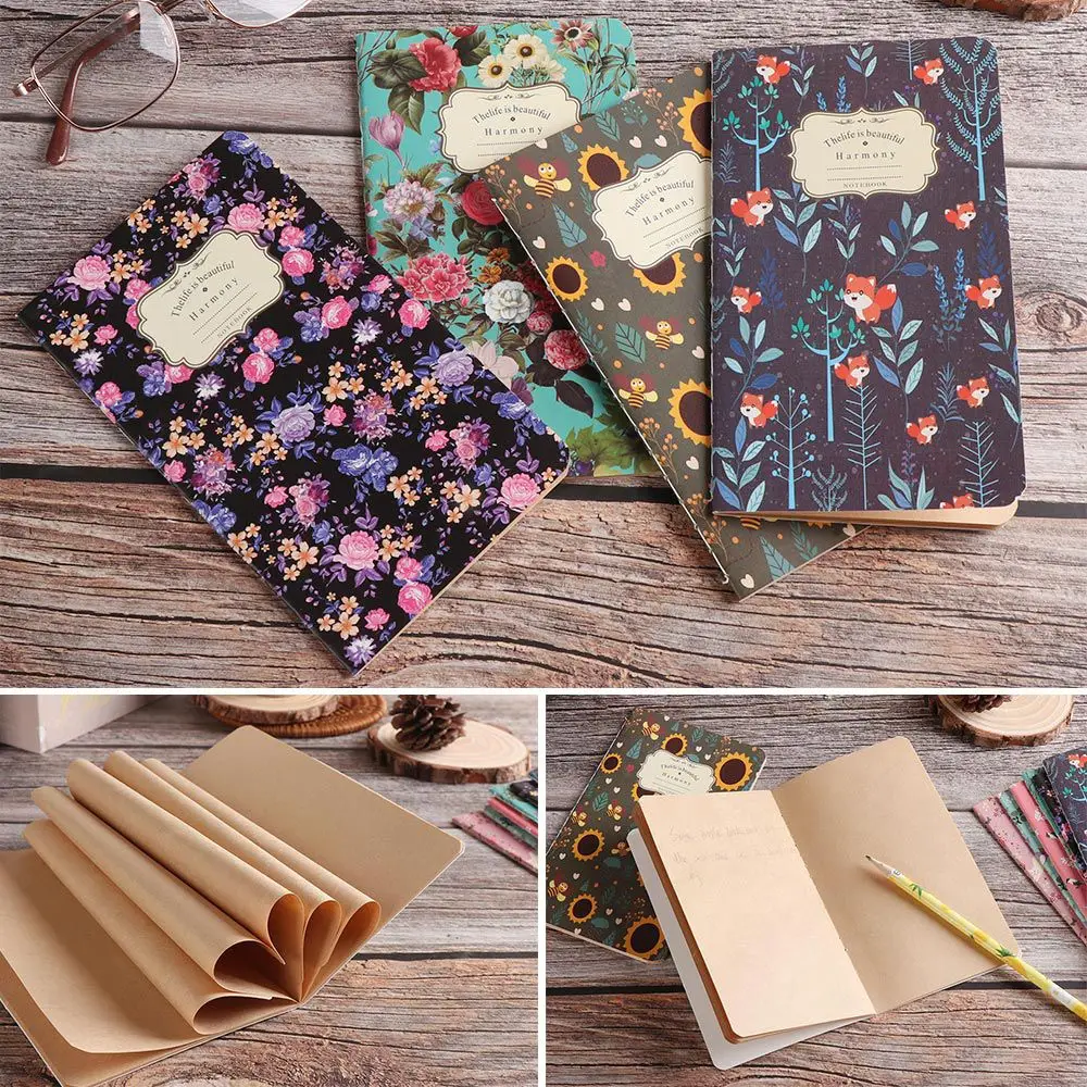 

1PC Portable Hand-painted Sketchbook Diarybook Stationery 48K Workbooks Notepad Kraft Paper Notebook Color Notebooks