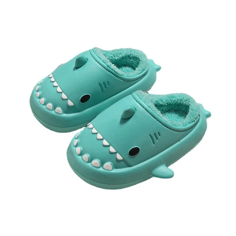 

Soft EVA Parent-child Home Slippers Comfort Thick Sole Women Indoor Winter Slides Family Shark-shape Children Anti-slip Slippers