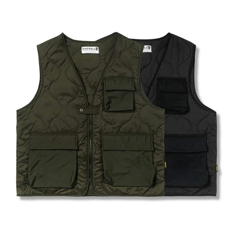 

Men's New National Fashion Retro Loose 3-dimensional Pocket Tooling Down Vest Outdoor Camp Hiking Sport Women's Cargo Waistcoat