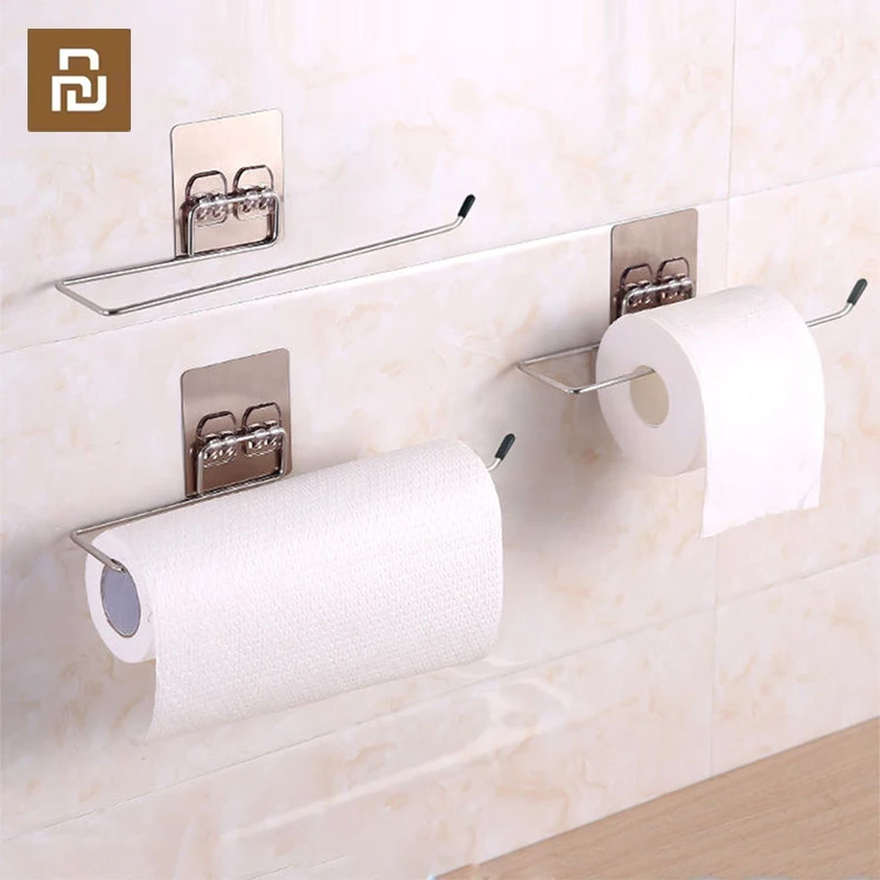 

Home Appliance Paper Towel Holder Kitchen Towel Holder Bathroom Towel Rack Stainless Steel Punch-Free Wall Mount Toilet Rack