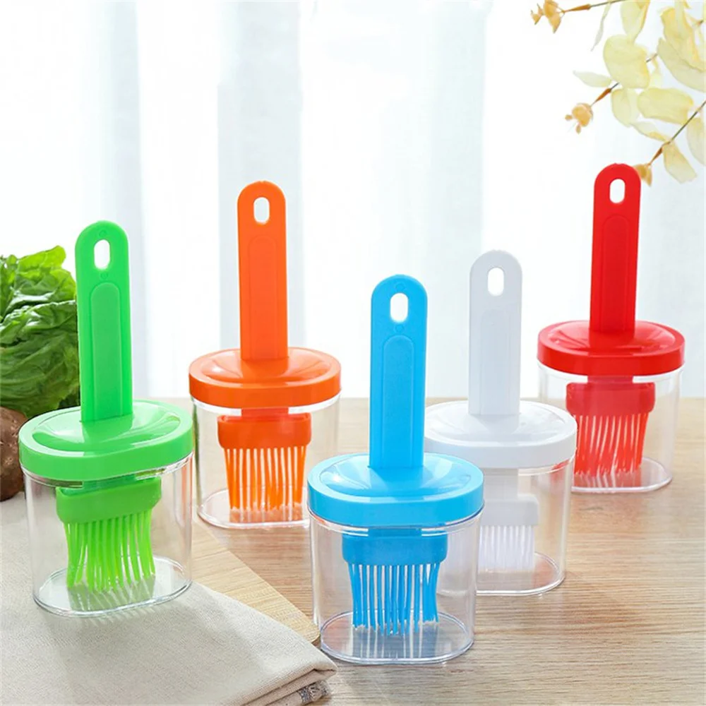 

Silicone Oil Brush Oil Bottle Barbecue Grill Oil Dispenser Cooking Baking Temperature Resistant Oil Brush Home Kitchen Gadgets