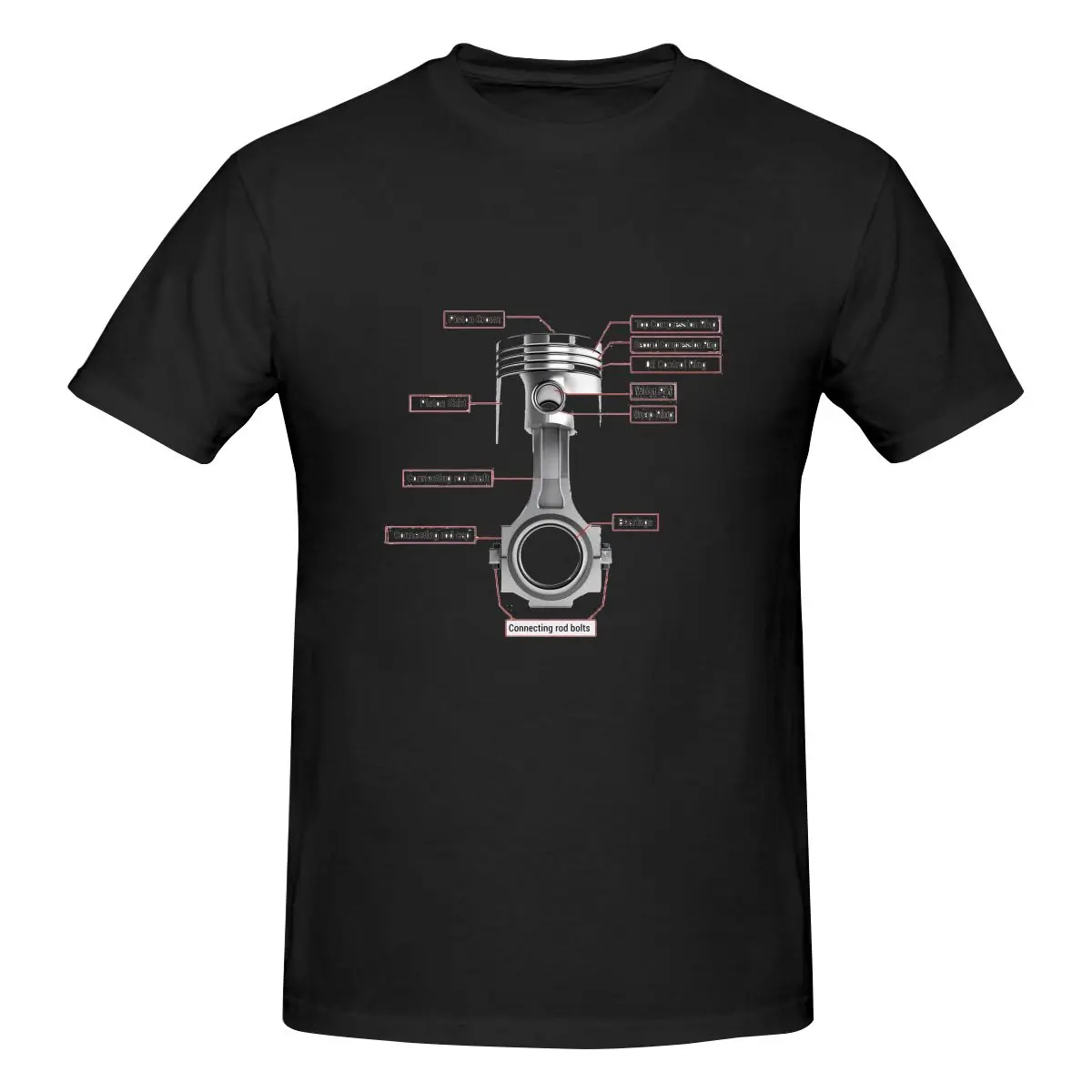 

Piston Anatomy Mechanic Car Garage Grease Monkey T-shirts Short Sleeve Solid Color Casual Men Harajuku Cotton Summer Man Tops