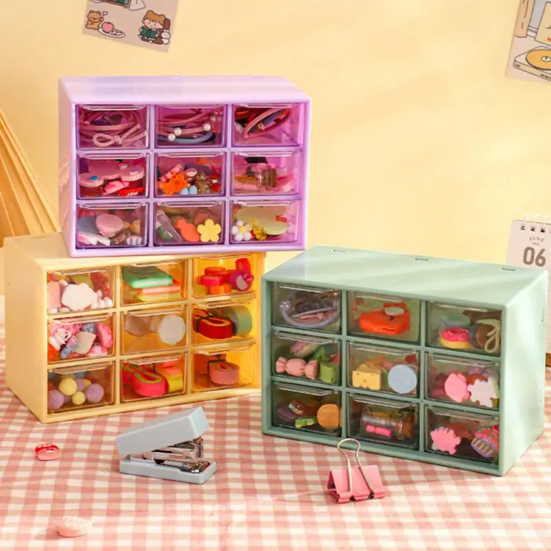 

Makeup Organizer 9 Grids Finishing Box Drawer Storage Box Desktop Drawer Multi-Function Desktop Organizer Home Supplies Pp