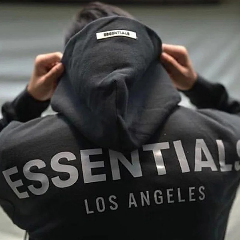 

ESSENTIALS Hoodies Sweatshirts Men Women High Quality Cotton Reflective Letters Logo Hip Hop Oversized Zipper Hoodie