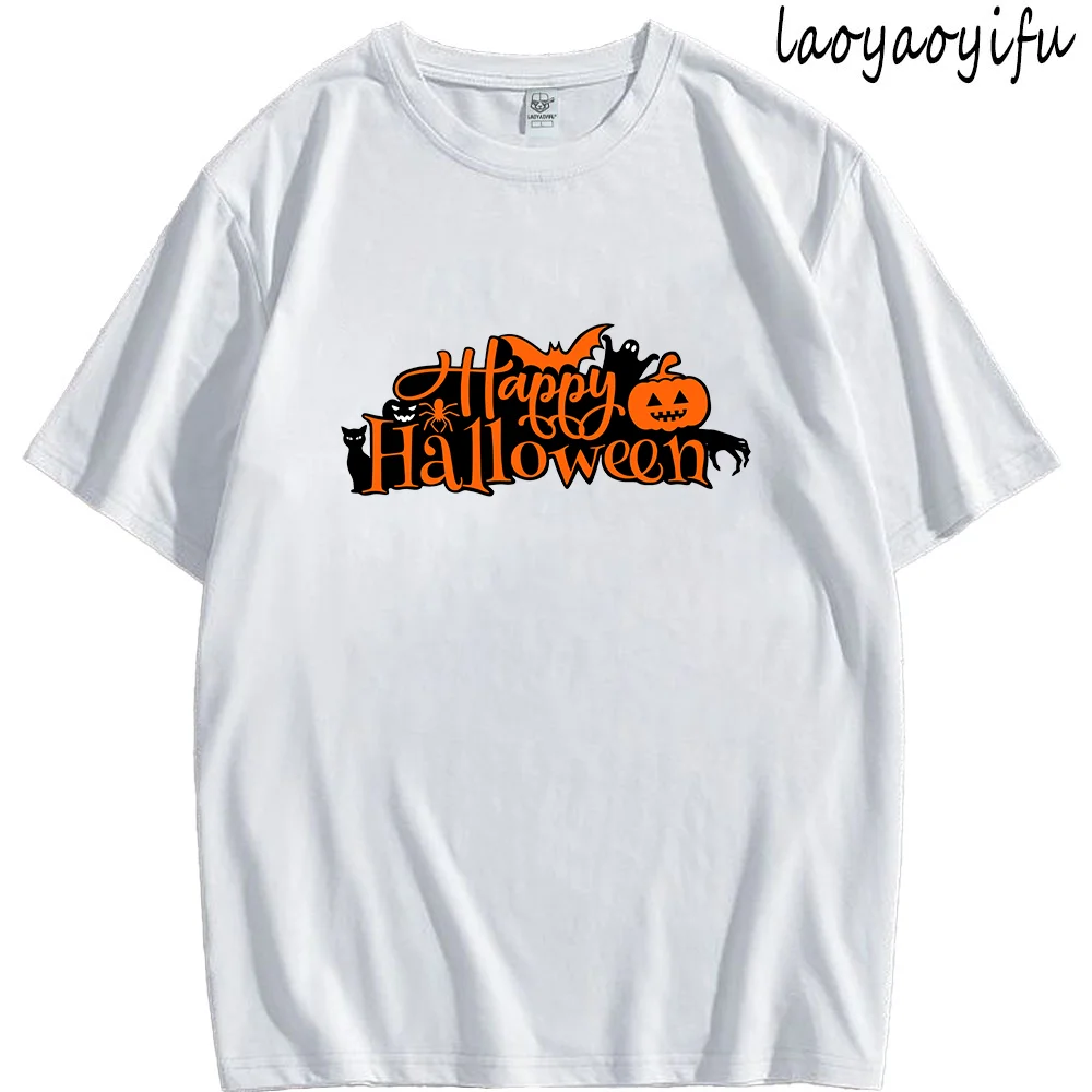 Футболка для Хэллоуина топы с принтом призрака тыквы животных уличная одежда
