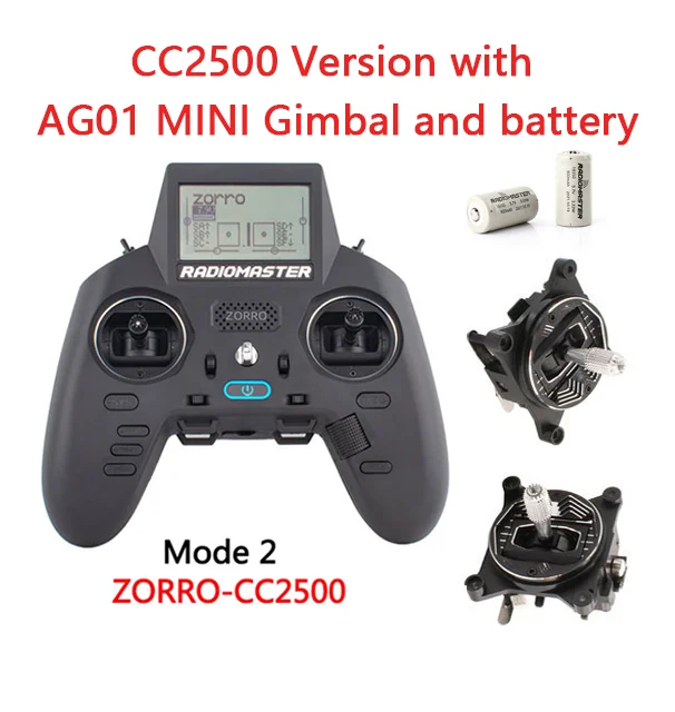 Radiomaster Zorro CC2500 AG01 MINI + Batteries at all stores