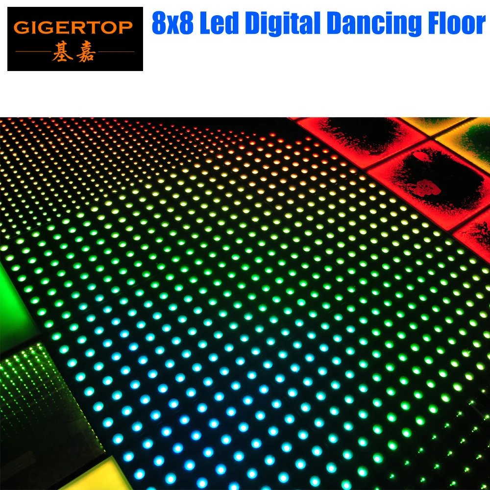 8 X 8 Stage DMX Led Digital Dancing Floor RGB 3IN1 Leds Black Led 3d Optical Illusions Led Mirror Dancing