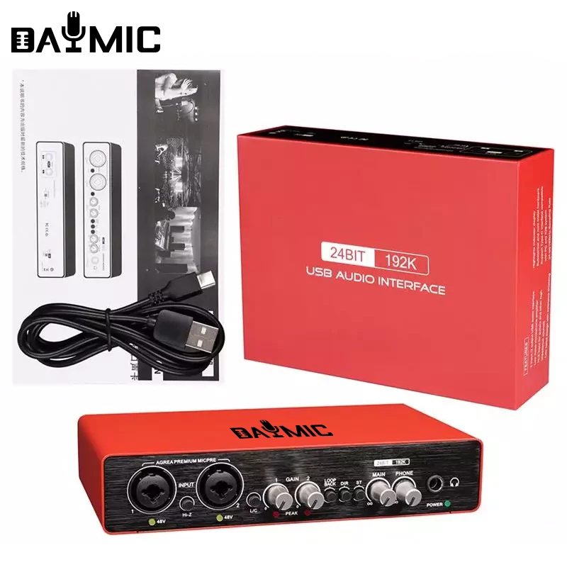 

UC22 PRO USB Audio Interface Sound Card For Songwriting Streaming Broadcasting Singing Studio Musical Instrument Recording