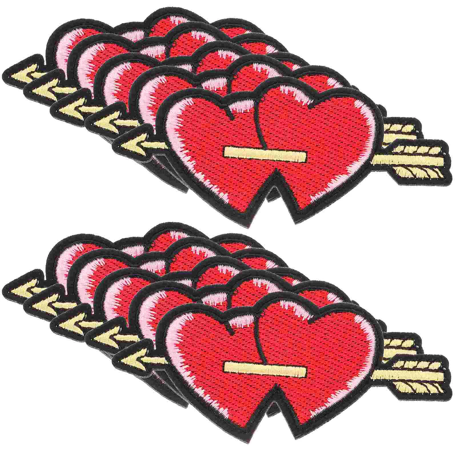 

10 шт., Детские нашивки с вышивкой в виде сердца