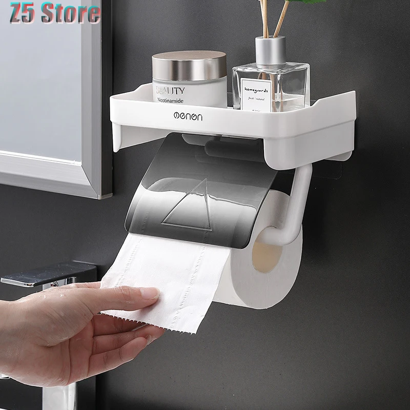 

Многофункциональный настенный стеллаж для хранения рулонной бумаги, держатель для туалетной бумаги, стеллаж для ванной