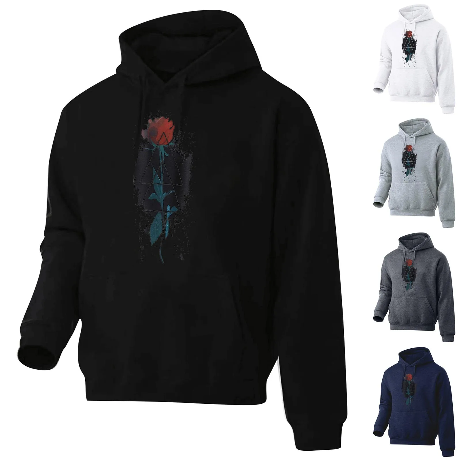 

Memory Slipper Men's Autumn And Winter Fashion Casual Letter Pattern Printed Hoodie With Pocket Velvet Hooded Zip Sweatshirt Men