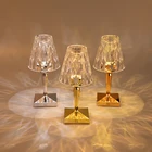 Алмазнасветодиодный Светодиодная настольная лампа с USB, трехцветный ночсветильник с затемнением и зарядкой, обеденный стол, барный стол, прикроватная лампа для спальни