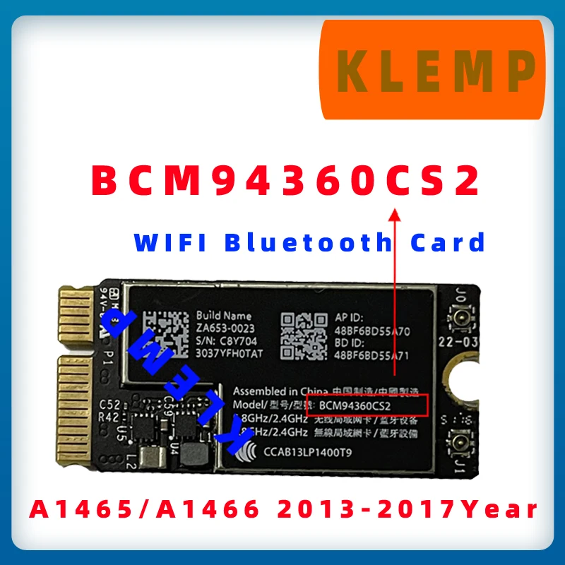 

BCM94360CS2 Original For Macbook Air 11" A1465 13" A1466 Bluetooth 4.0 Wireless Wifi Airport Card 2013 2014 2015 2017 Years