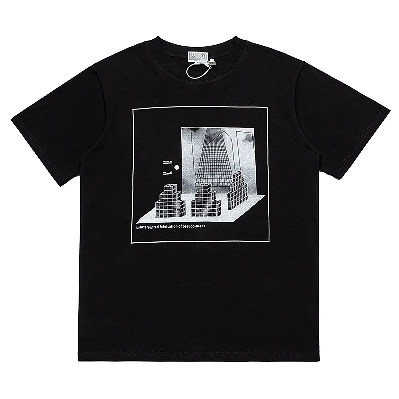 

New luxury Men 2022 CAVEMPT C.E building geometry T Shirts T-Shirt Hip Hop Skateboard Street Cotton T-Shirts Tee Top #A594