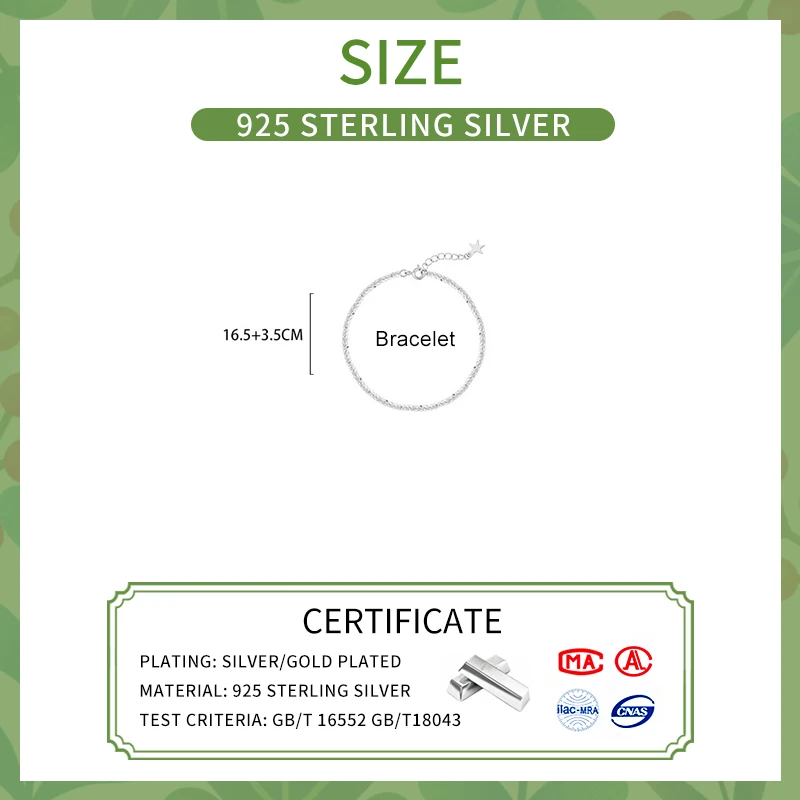 Женский блестящий браслет из серебра 925 пробы на лодыжках