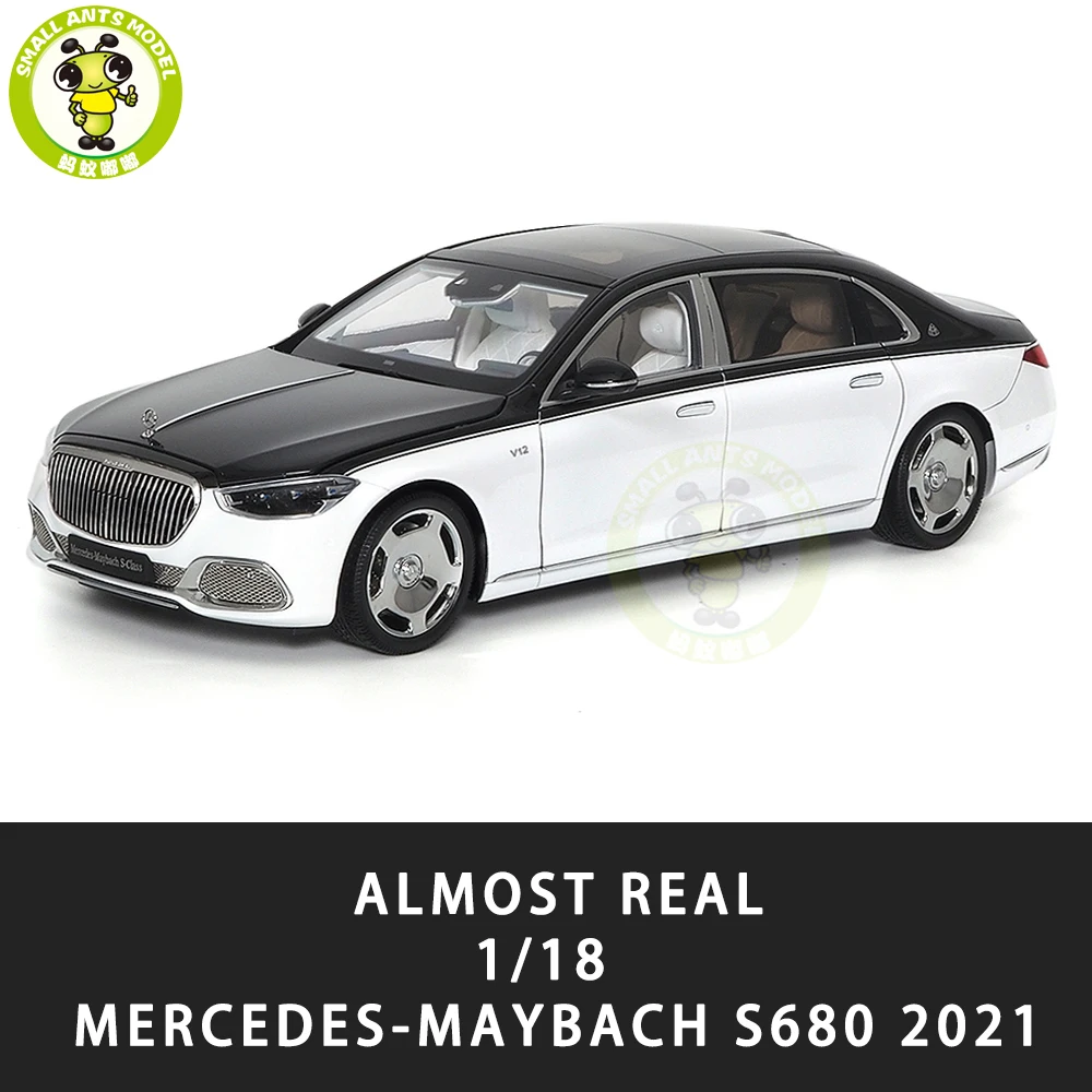 

1/18 S Class S680 2021 Almost Real 820121 Black White Diecast Model Toy Car Gifts For Friends Father