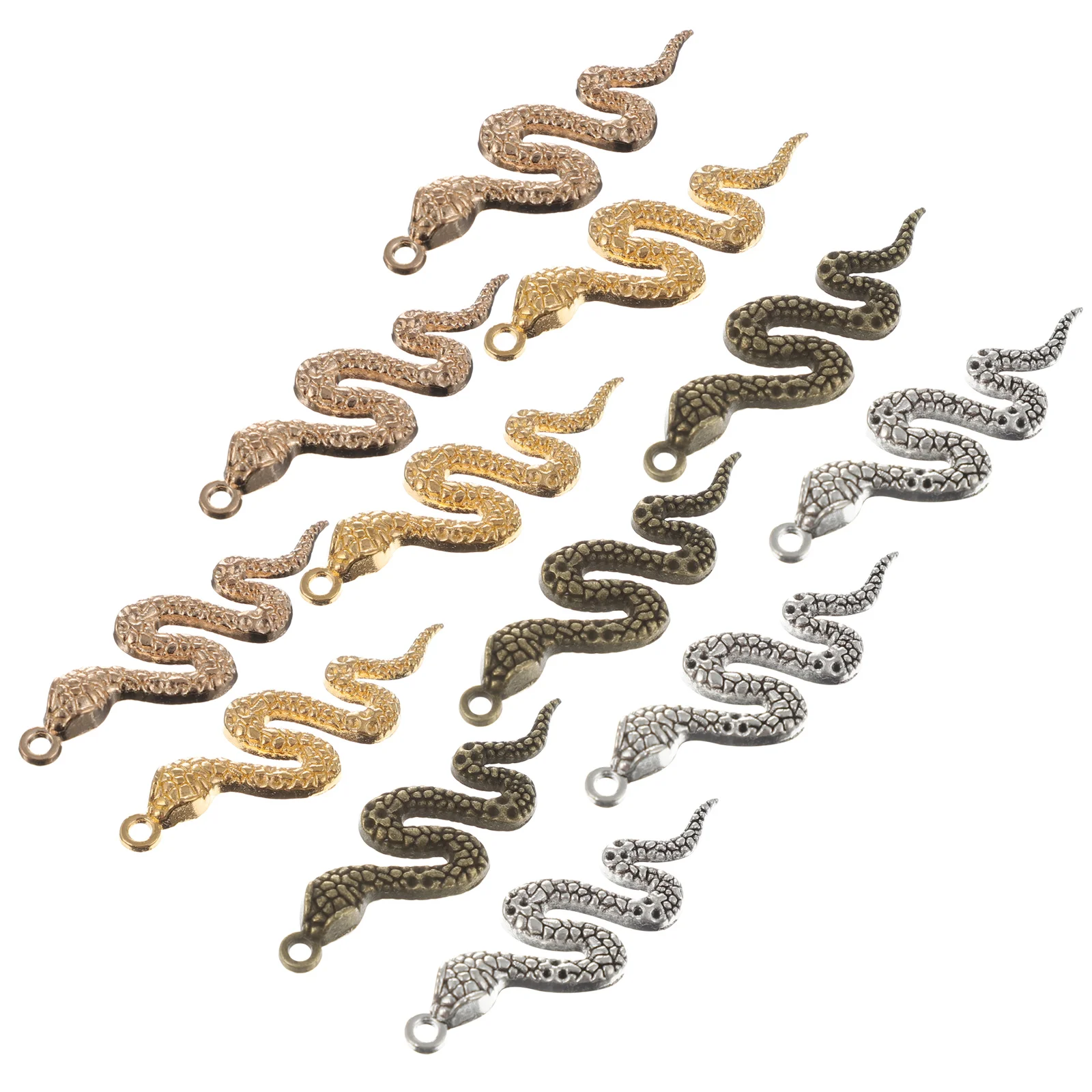 

40pcs Fashionable Snake Alloy Pendants Necklace Charms for Jewelry Making