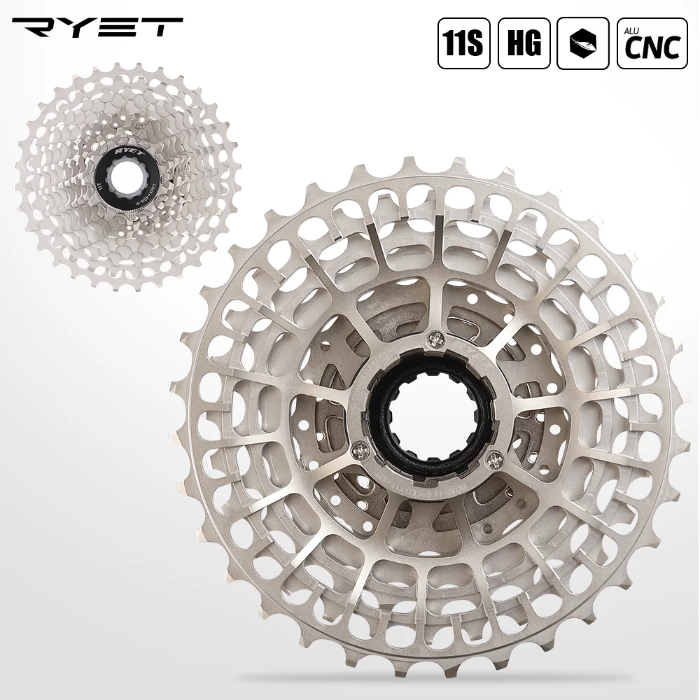 

RYET Road Cassette 11V Ultralight Bike Cassettes SLR2 11 Speed 28/32/34/36T 12S Freewheel 11V K7 CNC Gravel HG System Parts