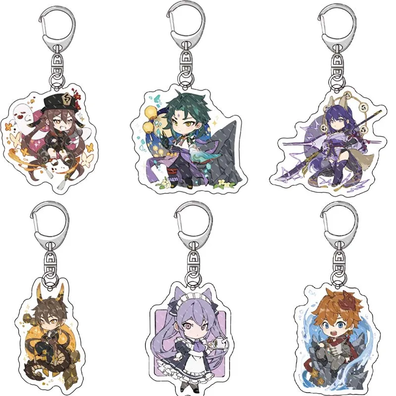 

Cute Genshin Impact Game Character Acrylic Keychain SAYU Yoimiya Kazuha Kamisato Ayaka Rosaria Figures Pendant Keyring Ornament