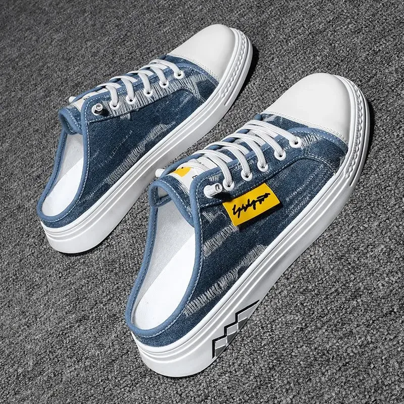 Тапки мужские резиновые повседневные сланцы холщовые модные элегантные удобные