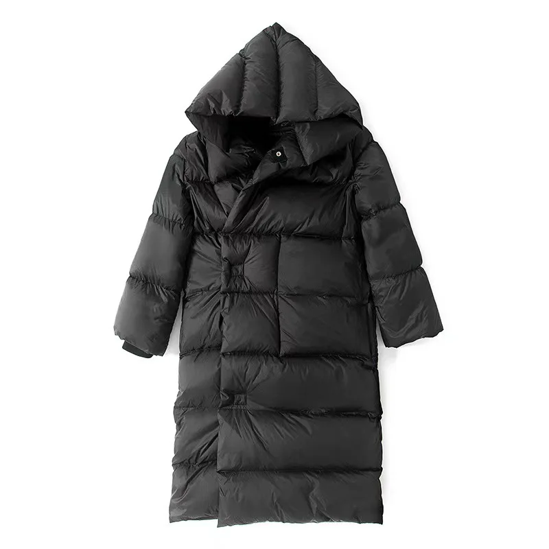 2022 Fashion women Down Jacket Long Winter Oversized Warm Thick Casual Coat Female High Street Bat Sleeve Large Size Down Parkas