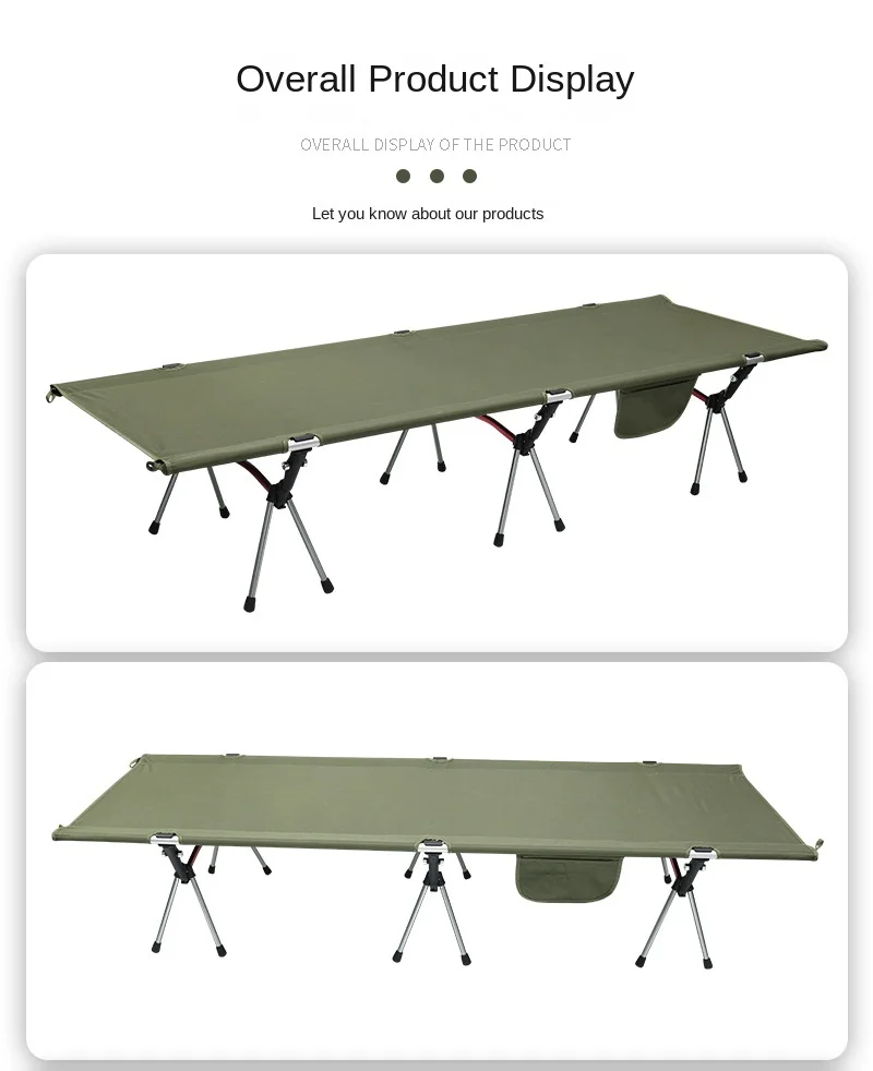 Folding Camp Bed Camping Cots For Outdoor Hiking Backpacking Travel Tent Sleeping Portable Lightweight Cot Foldable Ultralight