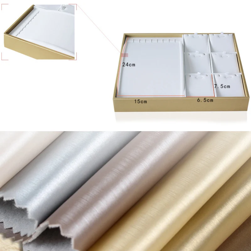 2022 Luxury Gold White PU Leather Necklace Ring Earring Holder Jewelry Tray Series Jewelry Disply Jewellery Organizer Box