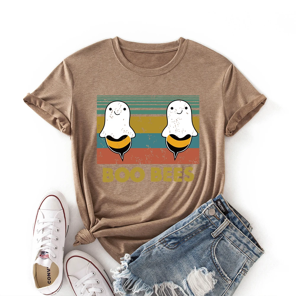 

Женская футболка с коротким рукавом, летняя футболка с цветным рисунком, женские топы, рубашки для женщин, милые любители искусственных пче...