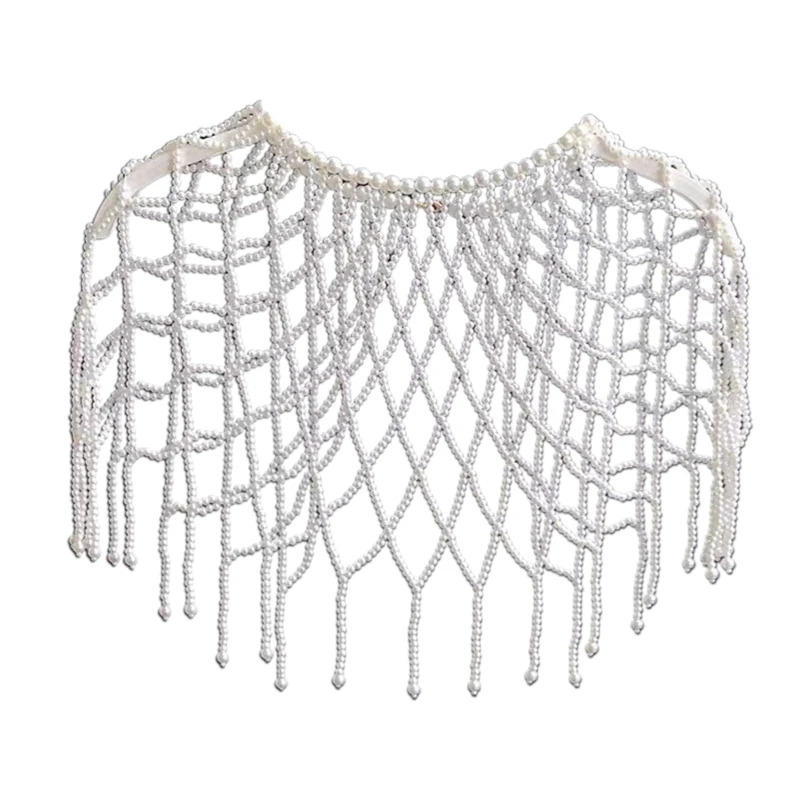 

Жемчужная шаль, женская накидка на плечо, жемчужная накидка, вечерняя накидка, шаль