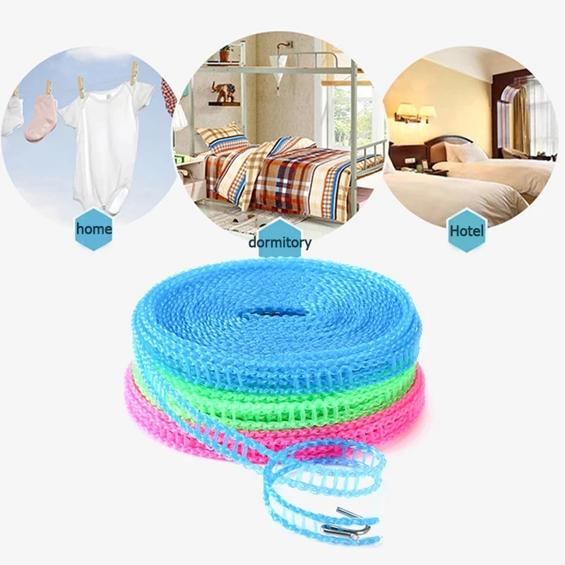 

2023 New 1Roll 3m/5m Non Slip Windproof Clothesline In The Yard Bedroom Durable Outdoor Travel Clothesline Household Tool