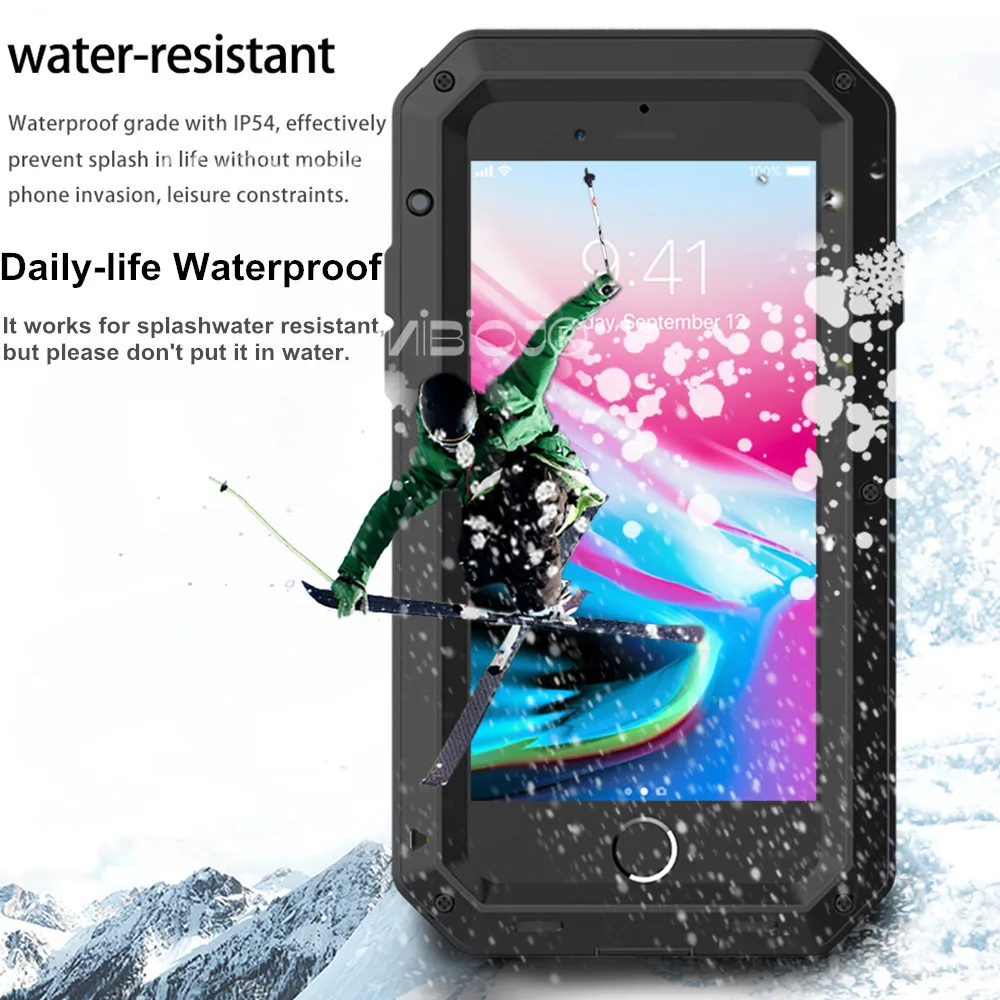 Najtaniej Dla IPhone 14 13 12 11 Pro XS MAX XR 8 7 Plus 5S Heavy Duty Doom Pancerz Metal Aluminium Odporna Na Wstrząsy Obudowa Wodoodporna Obudowa Telefonu