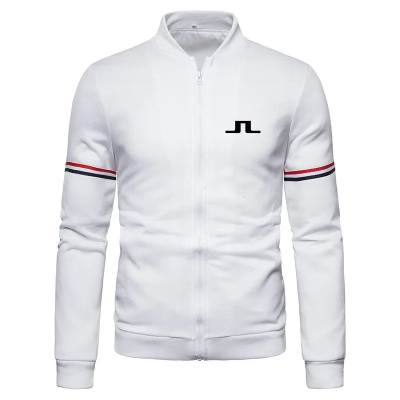 

New Mens Long Sleeve Golf Jacket Spring Autumn Casual Sport Stand Collar Sweatshirt Zipper Sweater Coats Male Bomber Jackets